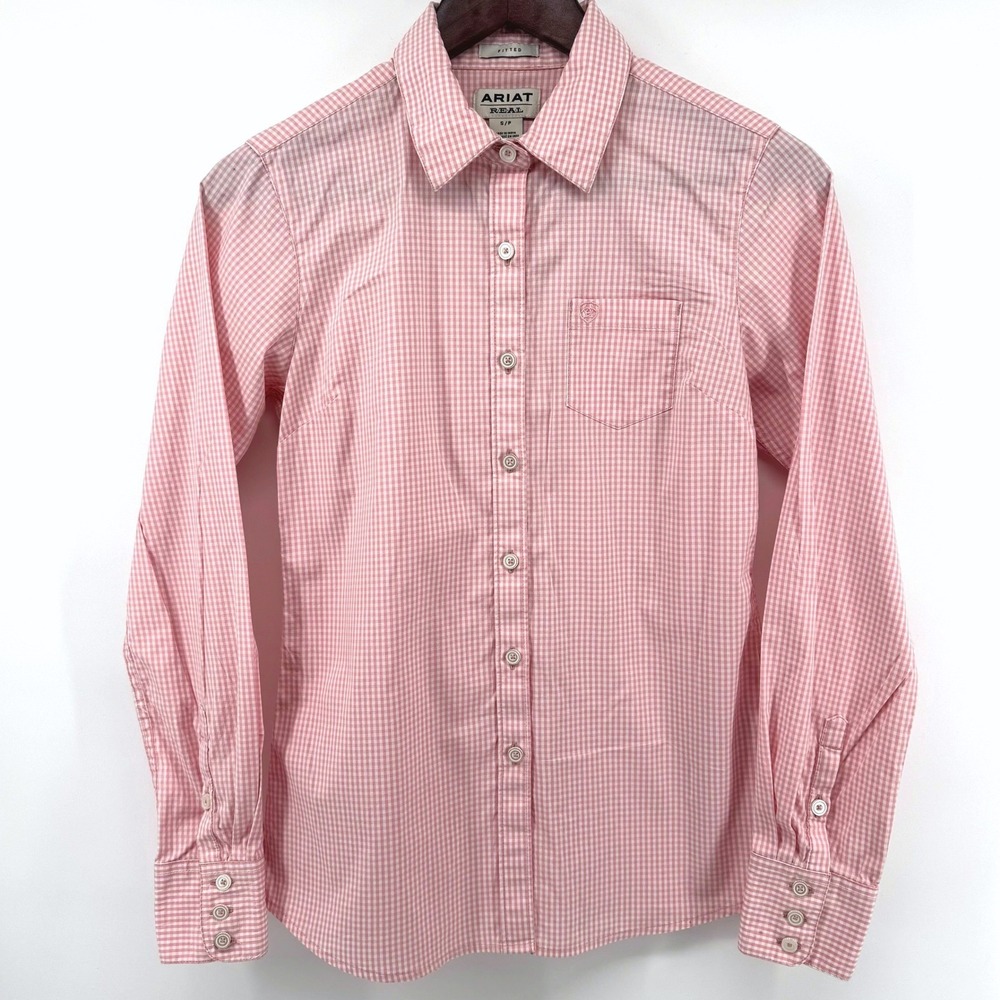 Ariat Kirby Stretch Shirt Women S Pink White Gingham Western Button Down Western